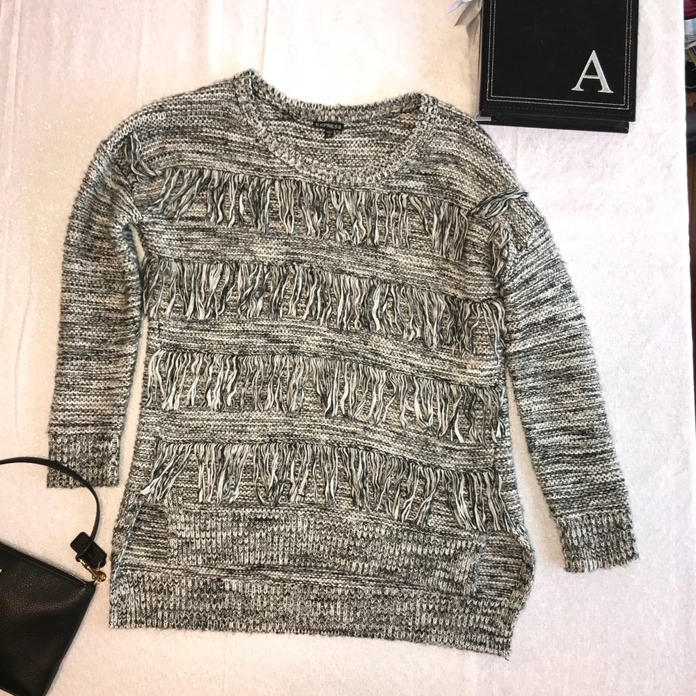 Adorable Black White Grey Sweater Express XS